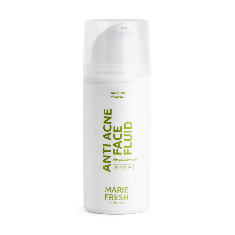 Крем-флюїд Marie Fresh Cosmetics Anti-Acne Face Fluid для проблемної шкіри обличчя, з азелаїновою кислотою, 30 мл